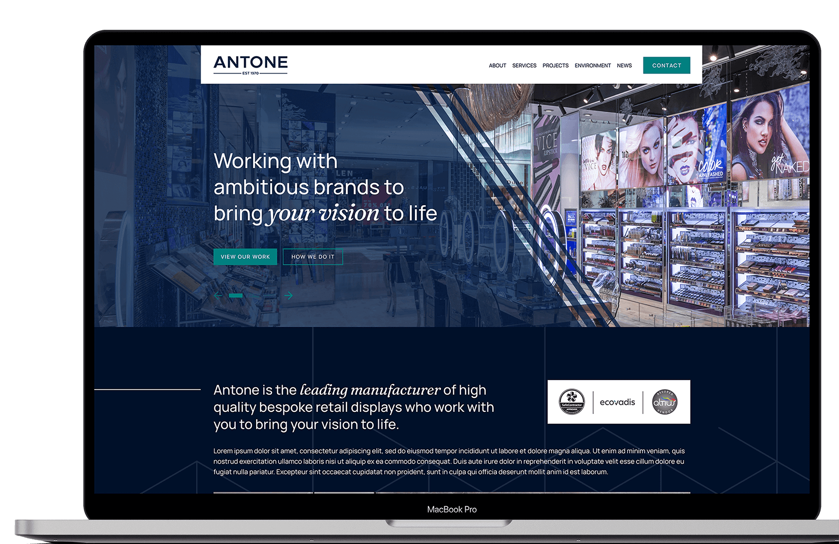 Antone laptop mockup
